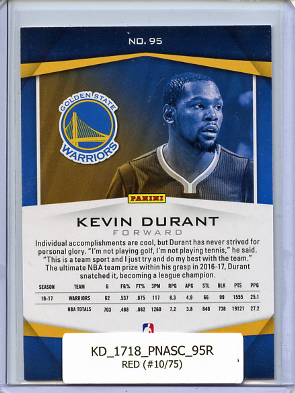 Kevin Durant 2017-18 Ascension #95 Red (#10/75)