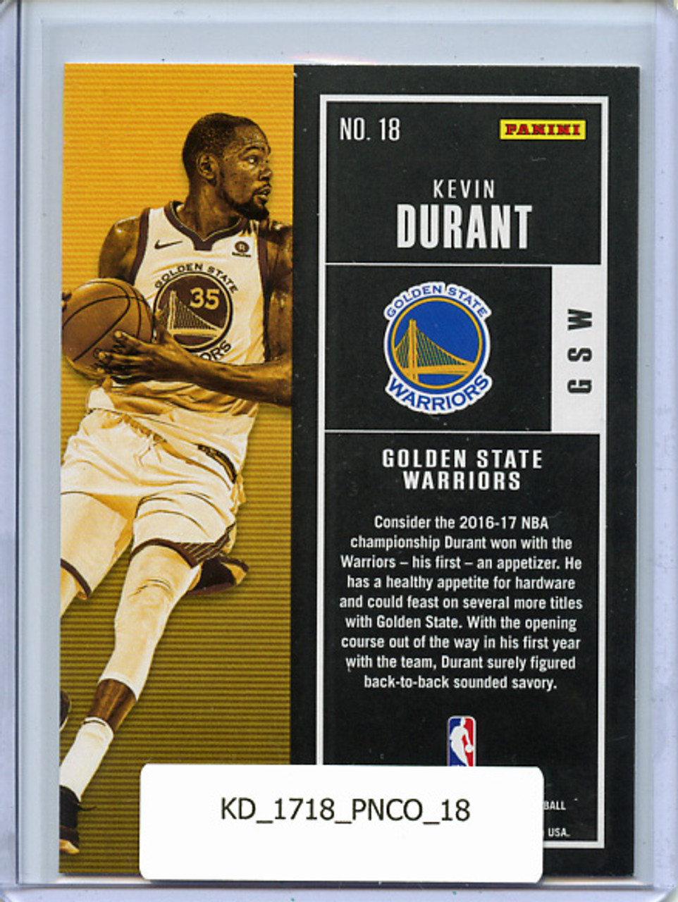 Kevin Durant 2017-18 Contenders #18