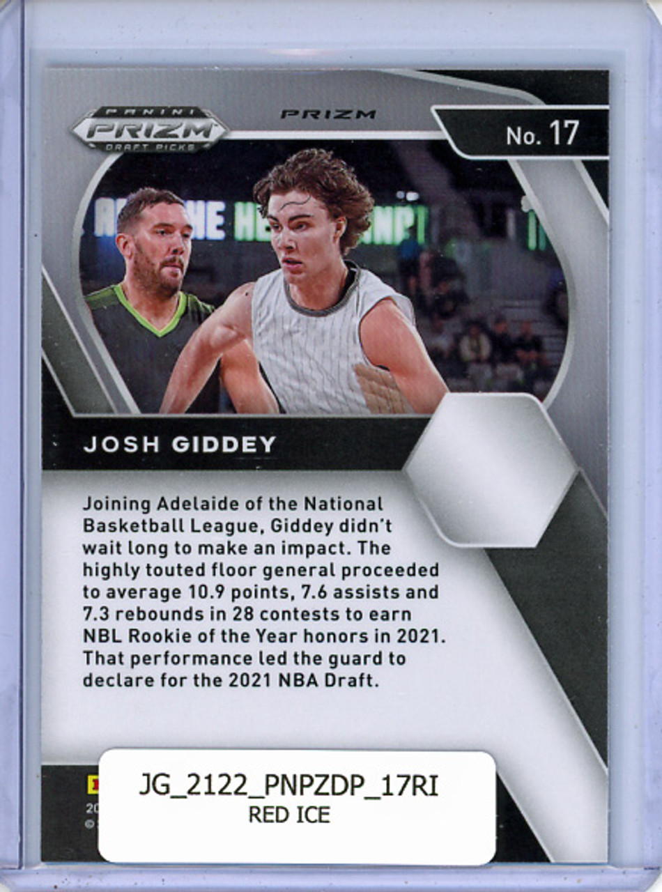 Josh Giddey 2021-22 Prizm Draft Picks #17 Red Ice