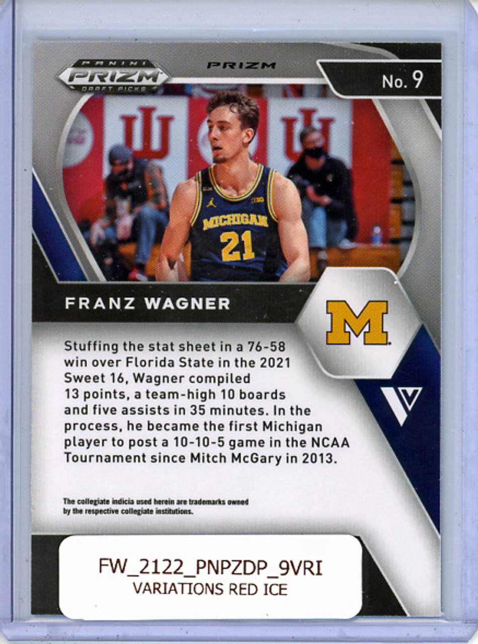 Franz Wagner 2021-22 Prizm Draft Picks #9 Variations Red Ice