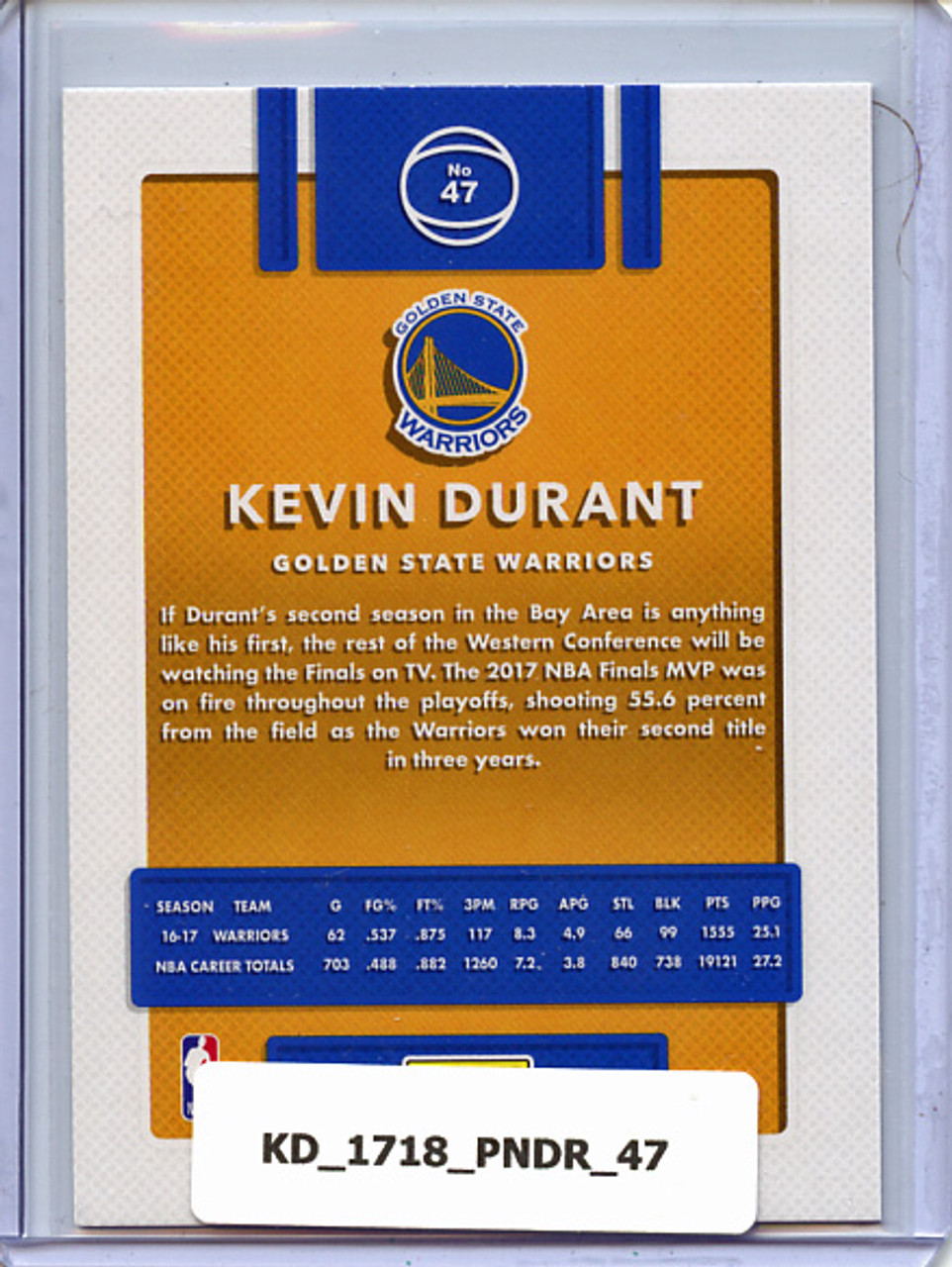 Kevin Durant 2017-18 Donruss #47