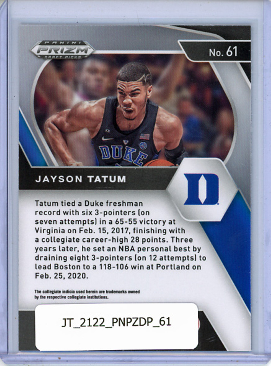 Jayson Tatum 2021-22 Prizm Draft Picks #61
