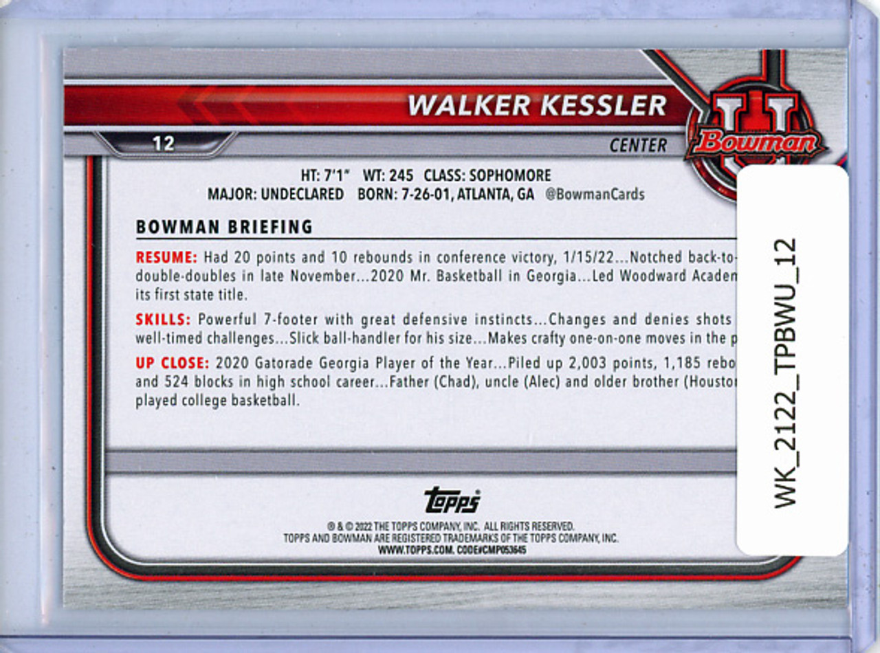 Walker Kessler 2021-22 Bowman University #12