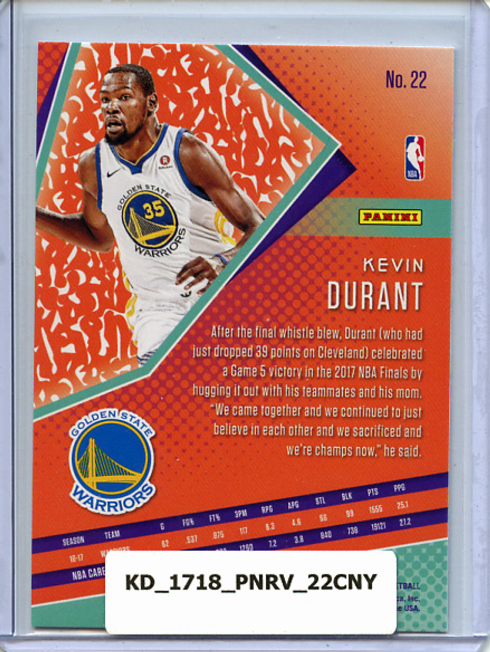 Kevin Durant 2017-18 Revolution #22 Chinese New Year