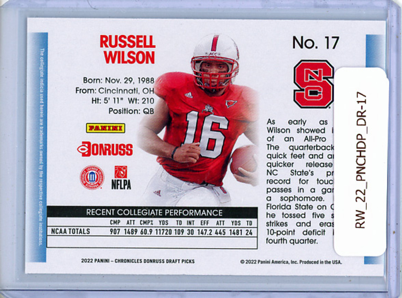 Russell Wilson 2022 Chronicles Draft Picks, Donruss Retro #17