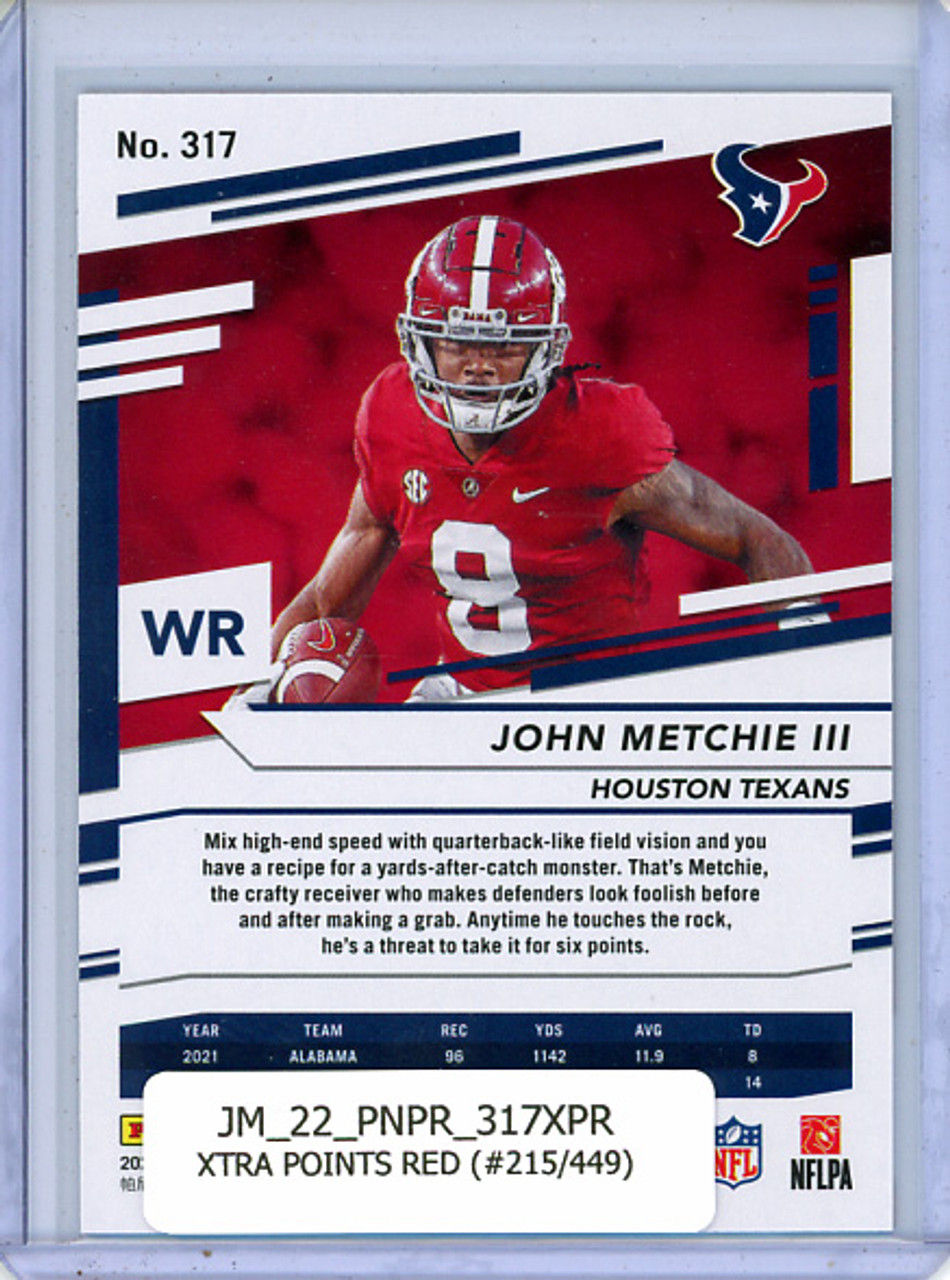 John Metchie III 2022 Prestige #317 Xtra Points Red (#215/449)