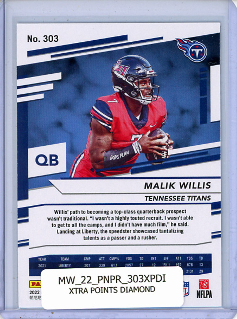 Malik Willis 2022 Prestige #303 Xtra Points Diamond