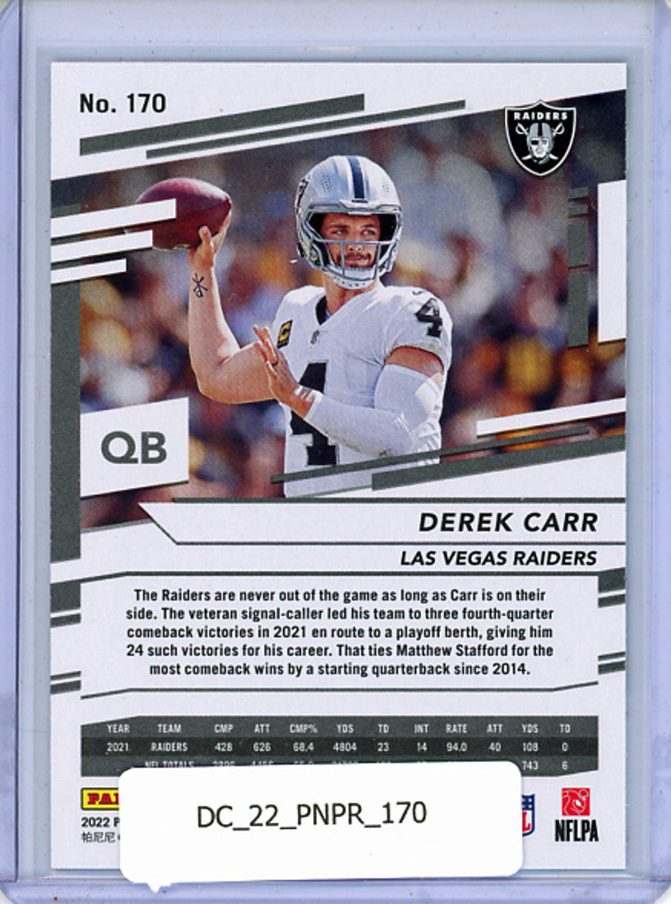 Derek Carr 2022 Prestige #170