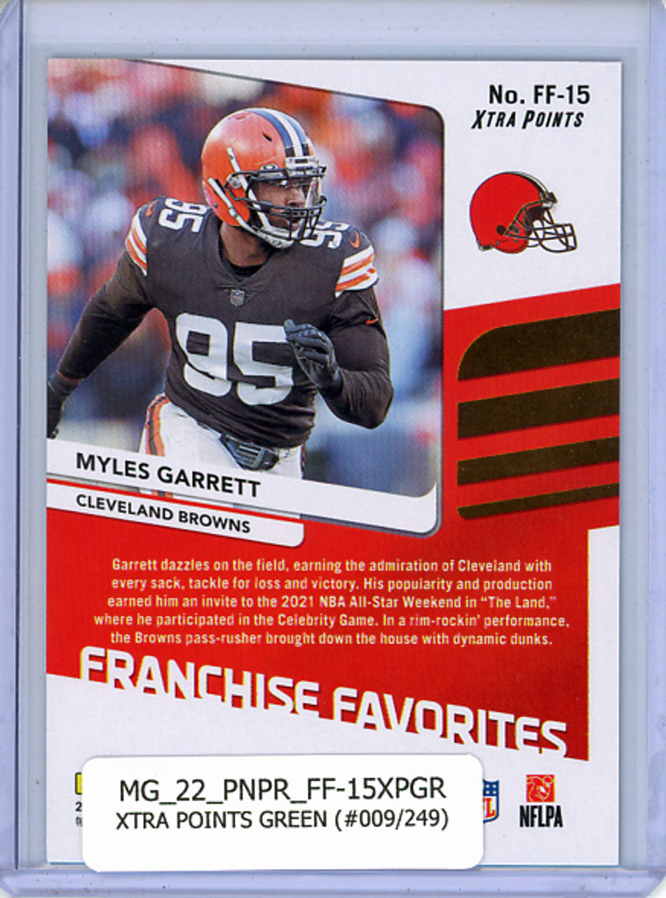 Myles Garrett 2022 Prestige, Franchise Favorites #FF-15 Xtra Points Green (#009/249)