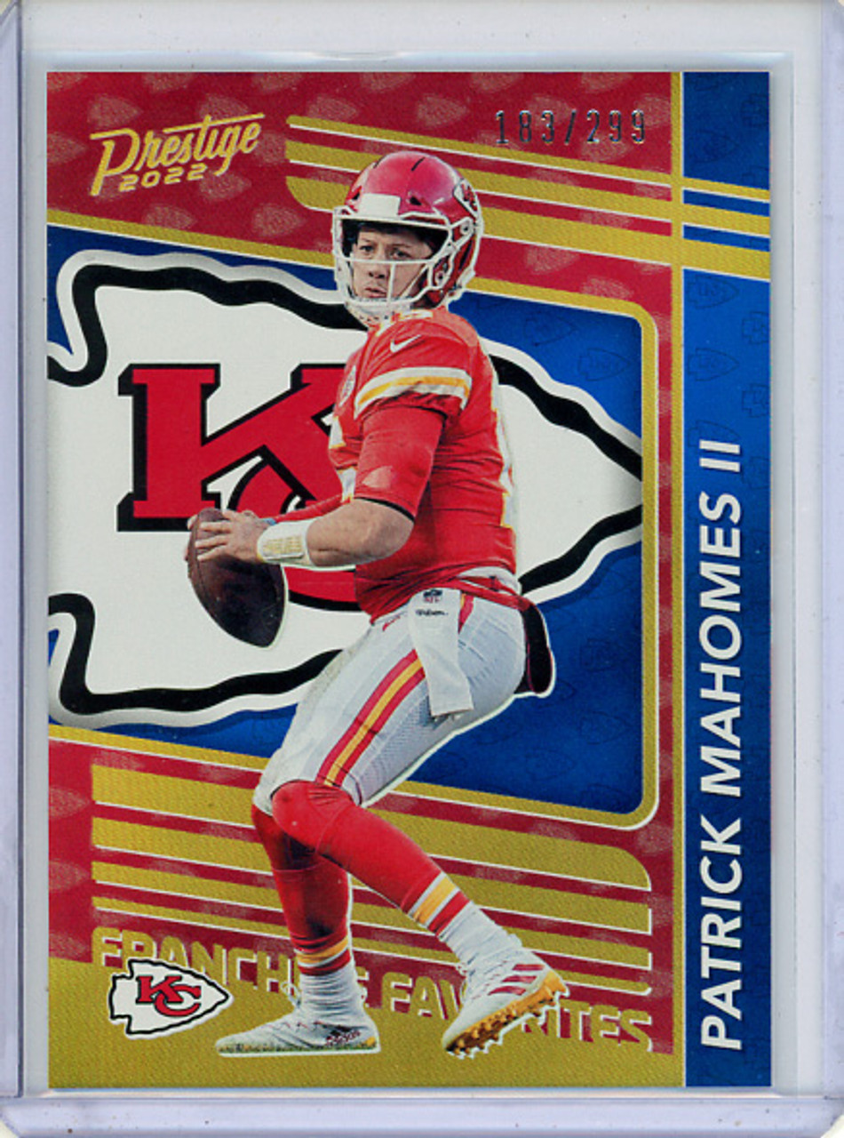 Patrick Mahomes II 2022 Prestige, Franchise Favorites #FF-1 Xtra Points Blue (#183/299)