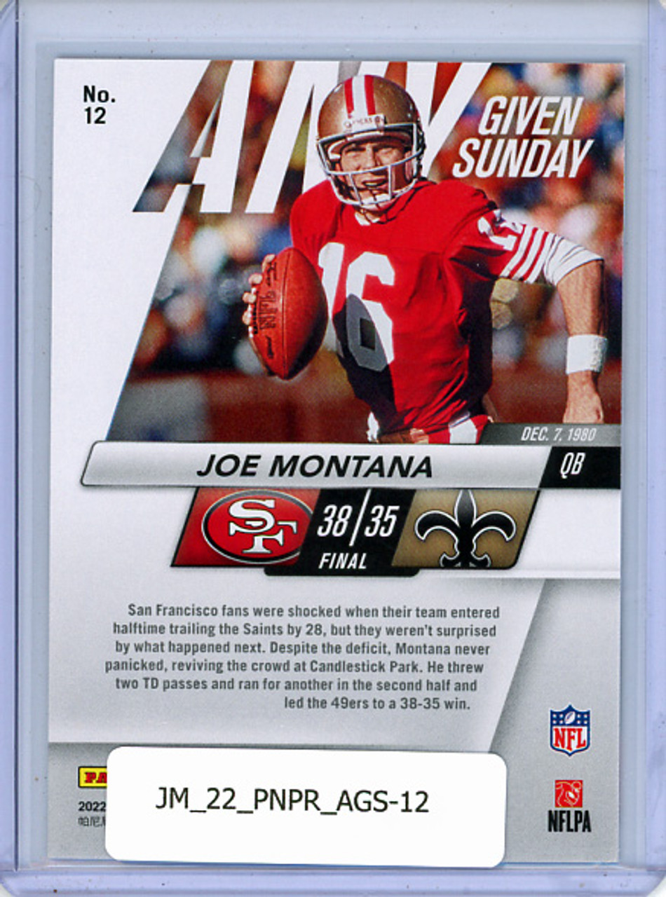 Joe Montana 2022 Prestige, Any Given Sunday #12