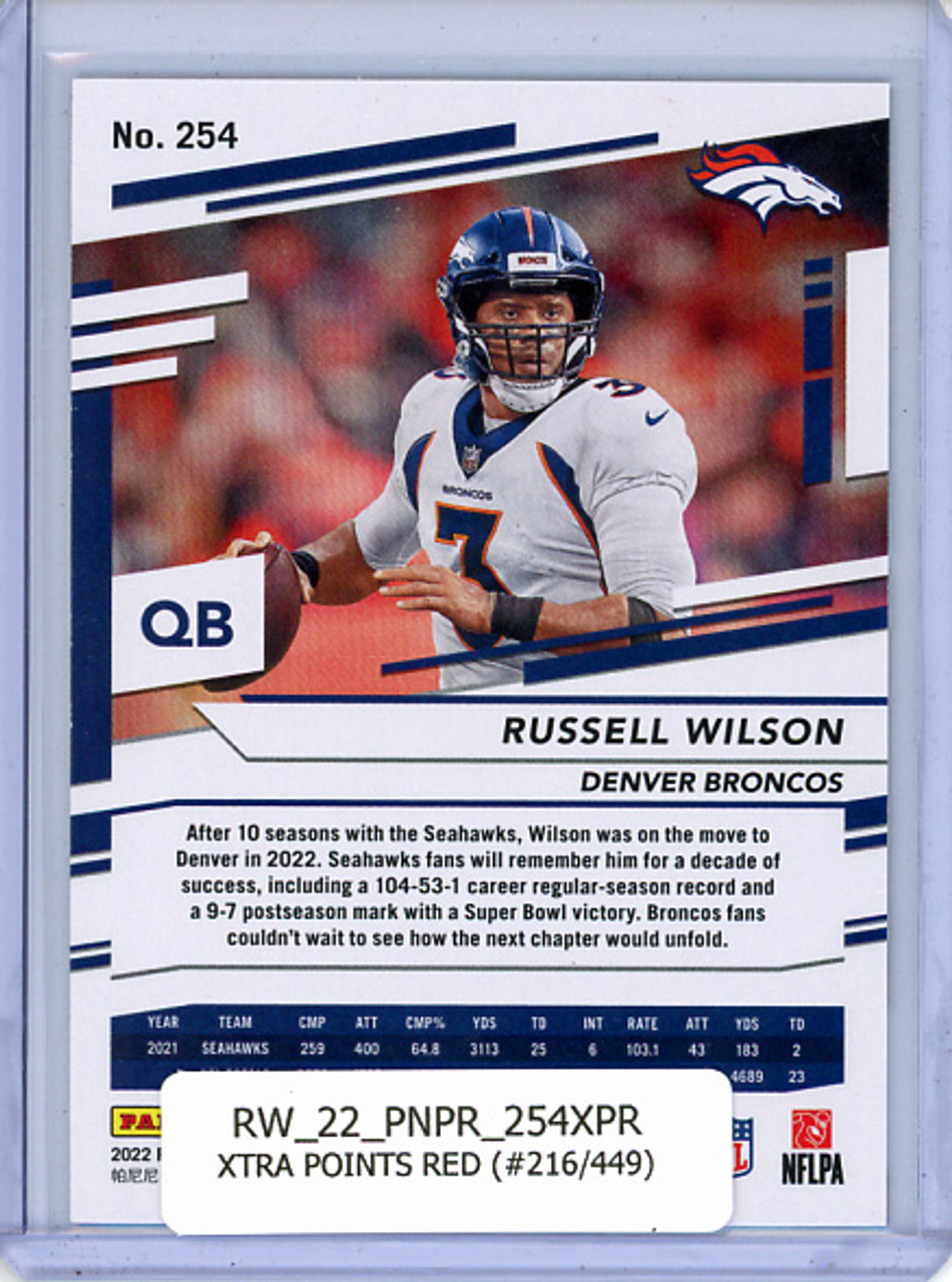 Russell Wilson 2022 Prestige #254 Xtra Points Red (#216/449)