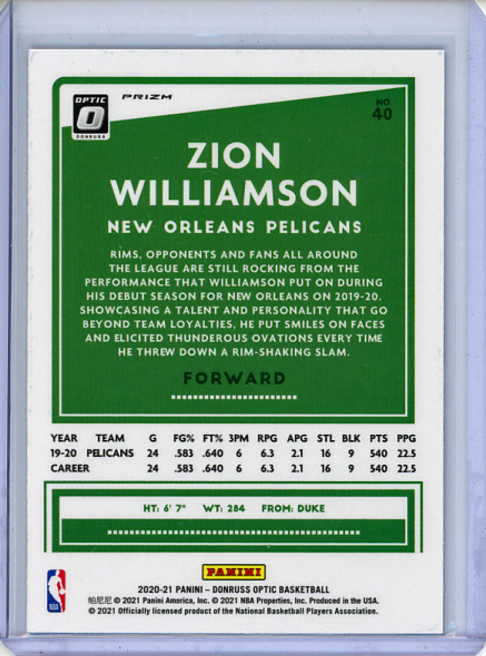 Zion Williamson 2020-21 Donruss Optic #40 Holo (2)