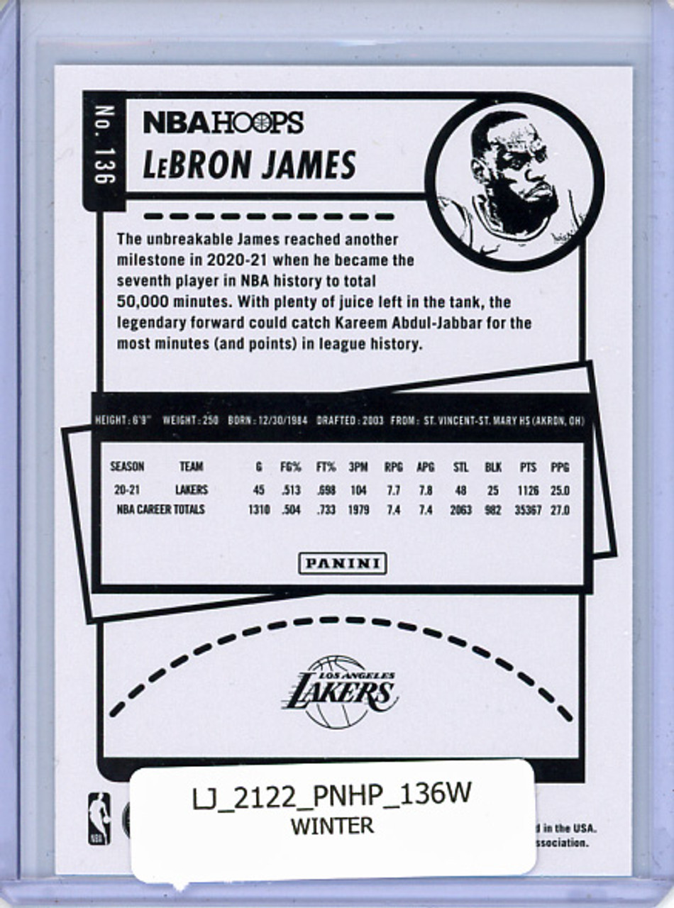 LeBron James 2021-22 Hoops #136 Winter