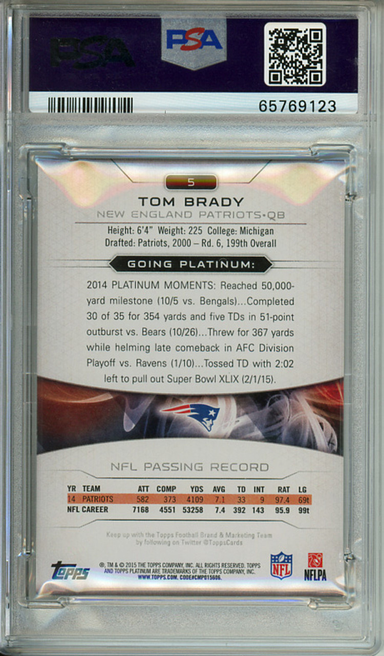 Tom Brady 2015 Platinum #5 Gold PSA 9 Mint (#65769123)