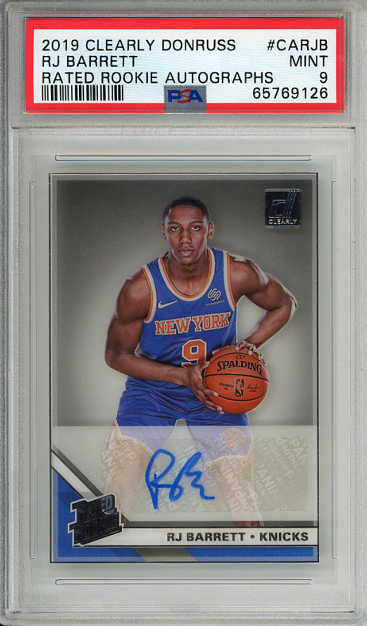 RJ Barrett 2019-20 Clearly Donruss, Rated Rookie Autographs #CA-RJB PSA 9 Mint (#65769126)