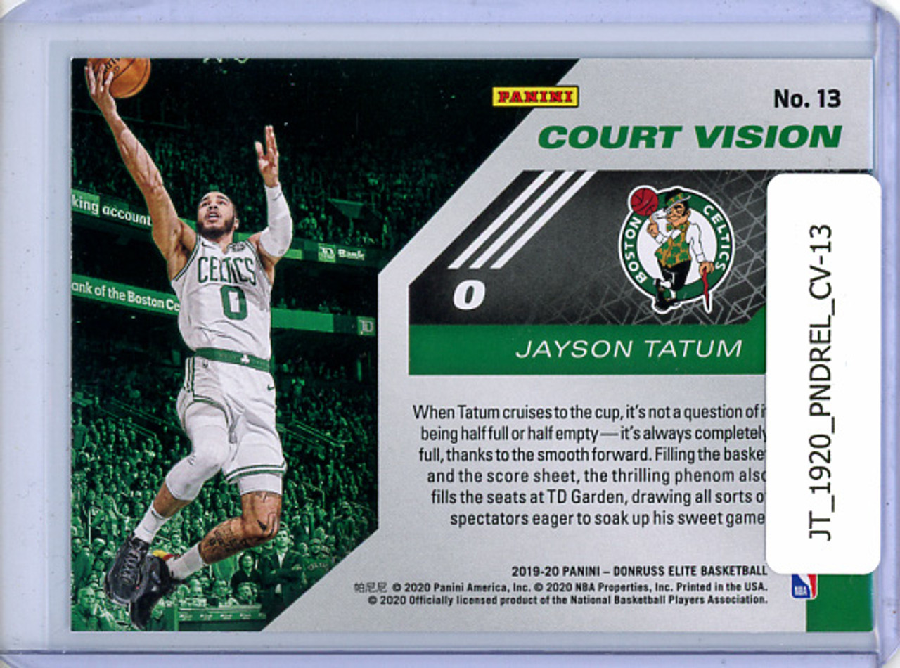 Jayson Tatum 2019-20 Donruss Elite, Court Vision #13