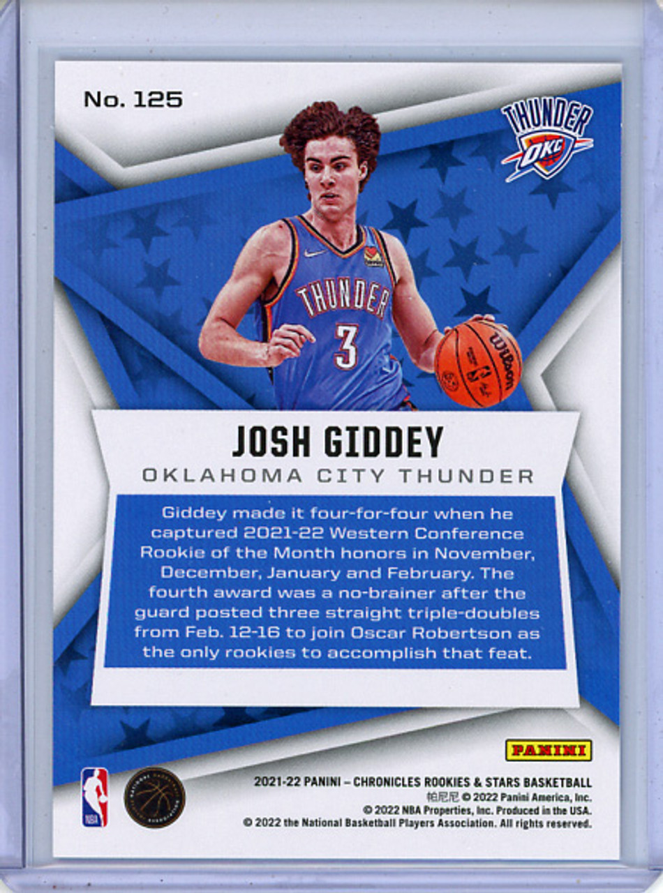 Josh Giddey 2021-22 Chronicles, Rookies & Stars #125 Blue (#97/99) (CQ)
