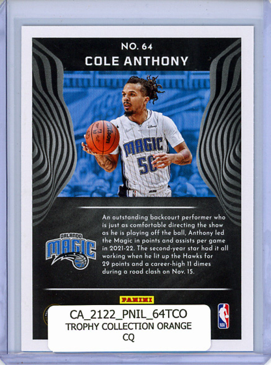 Cole Anthony 2021-22 Illusions #64 Trophy Collection Orange (CQ)