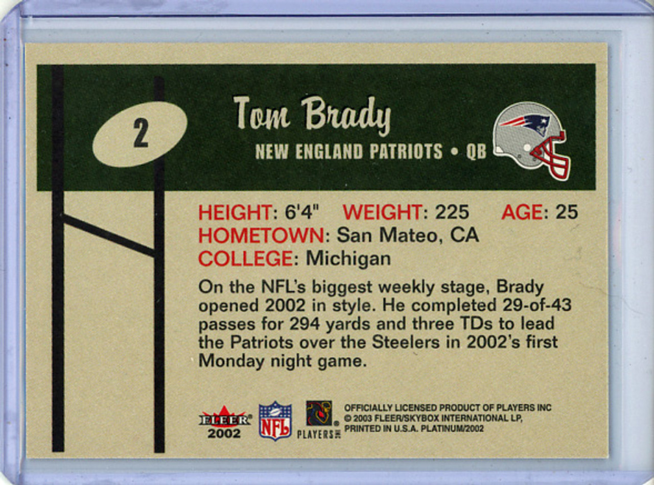 Tom Brady 2002 Platinum #2 (1) (CQ)