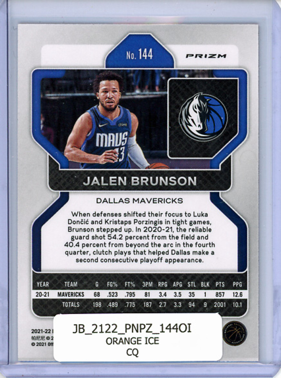 Jalen Brunson 2021-22 Prizm #144 Orange Ice (CQ)