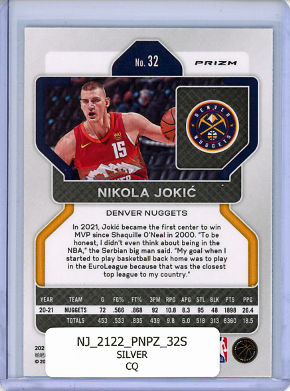 Nikola Jokic 2021-22 Prizm #32 Silver (CQ)