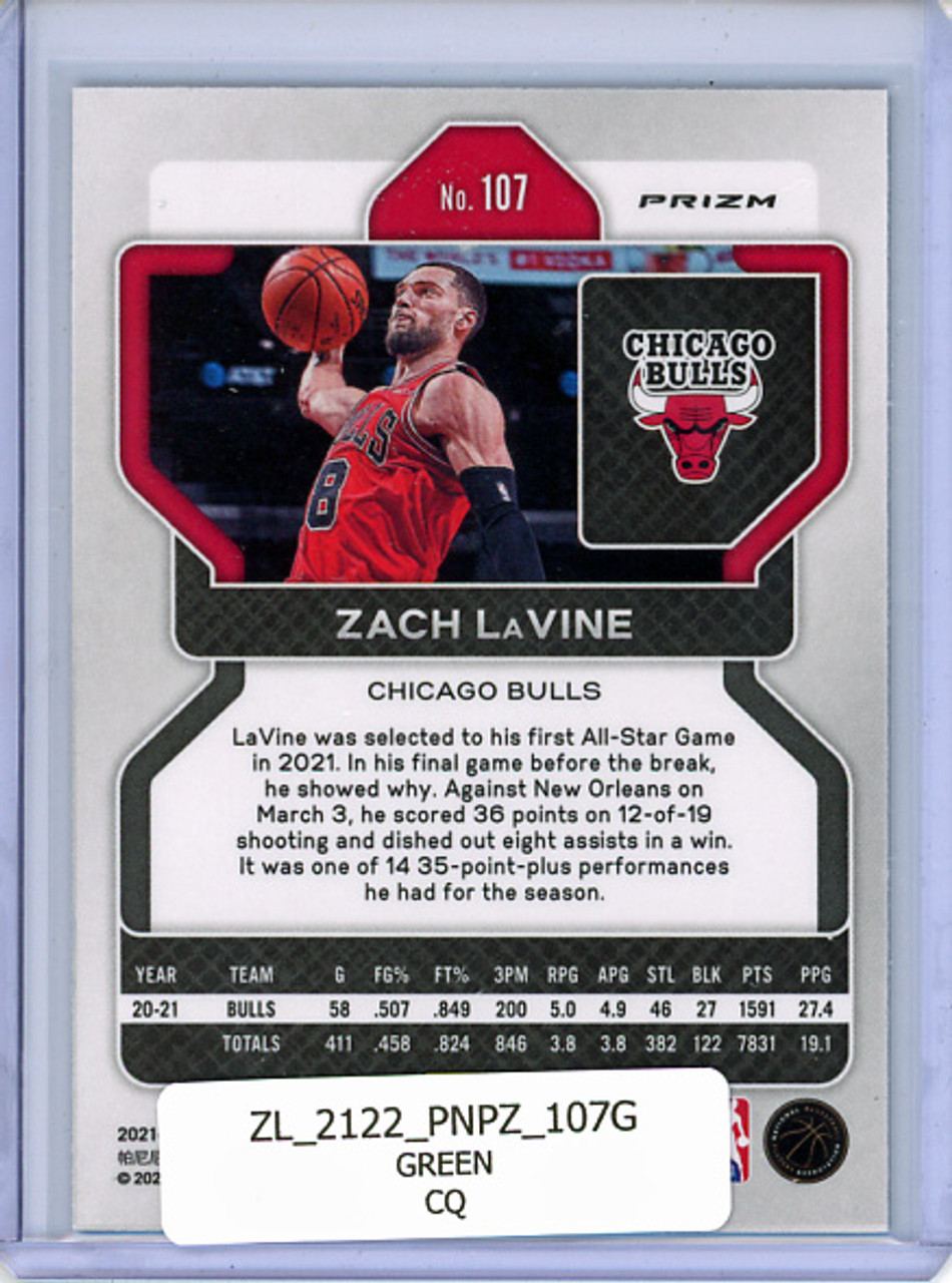 Zach LaVine 2021-22 Prizm #107 Green (CQ)