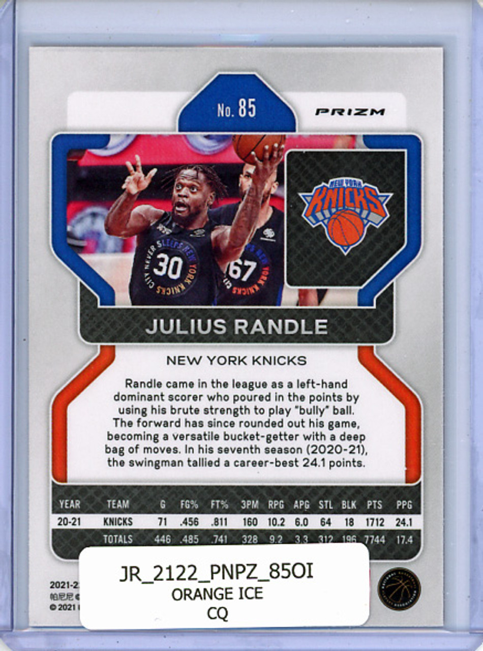 Julius Randle 2021-22 Prizm #85 Orange Ice (CQ)