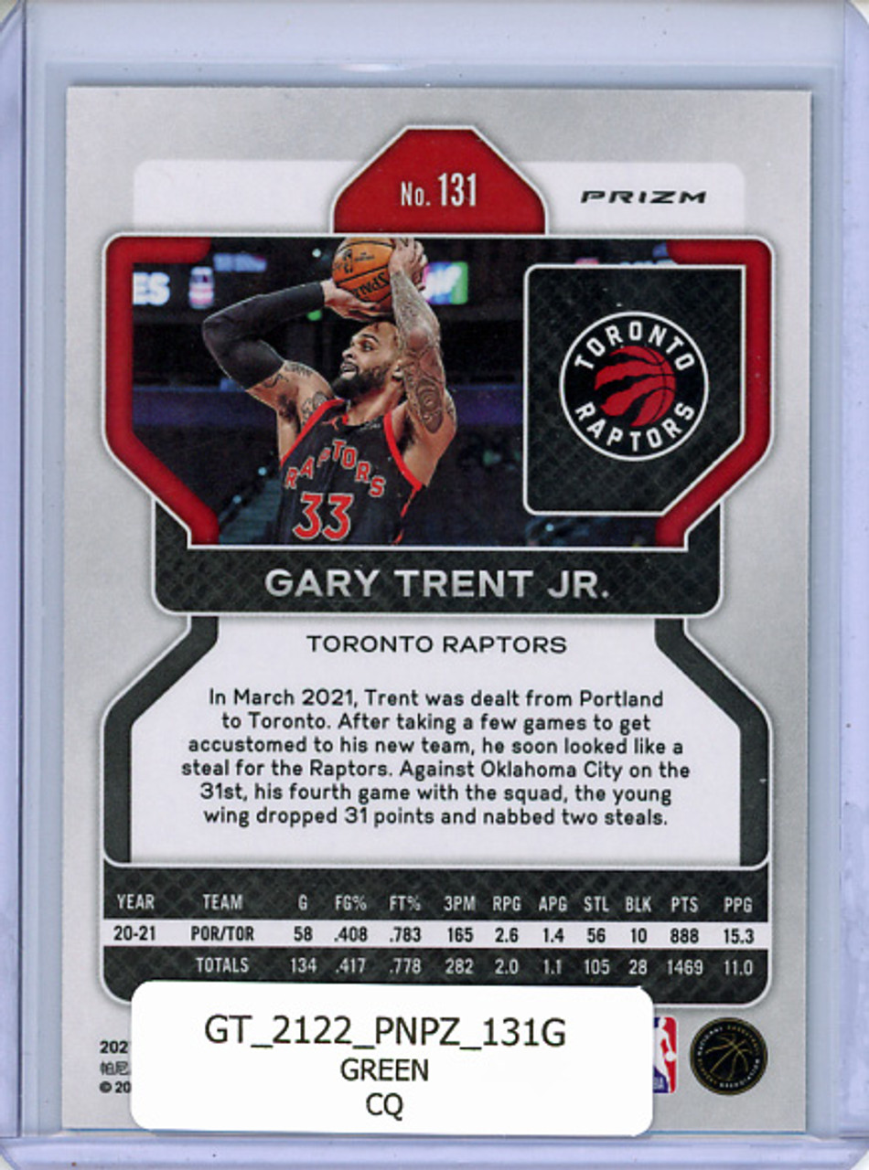 Gary Trent Jr. 2021-22 Prizm #131 Green (CQ)
