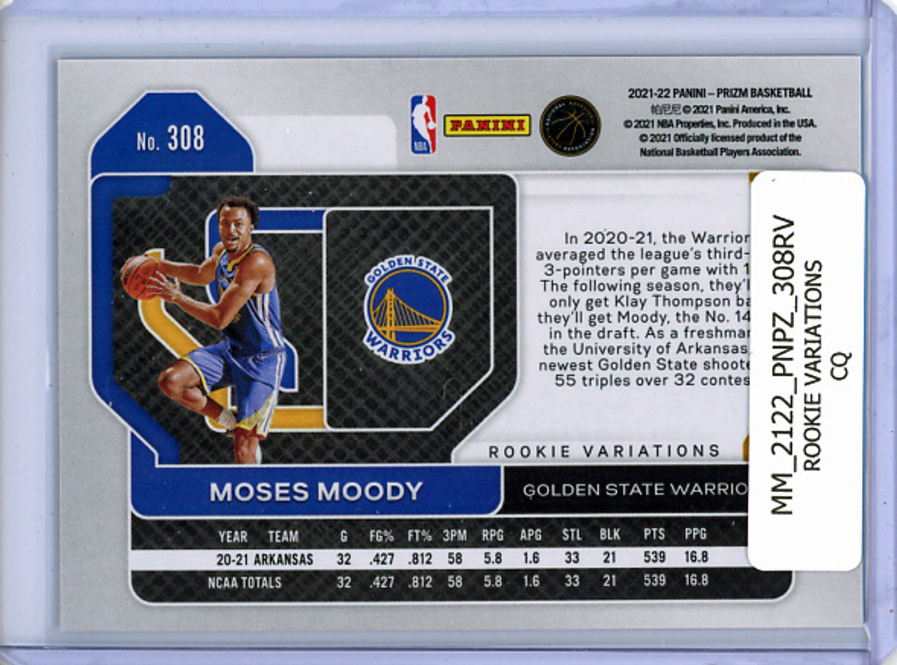 Moses Moody 2021-22 Prizm #308 Rookie Variations (CQ)