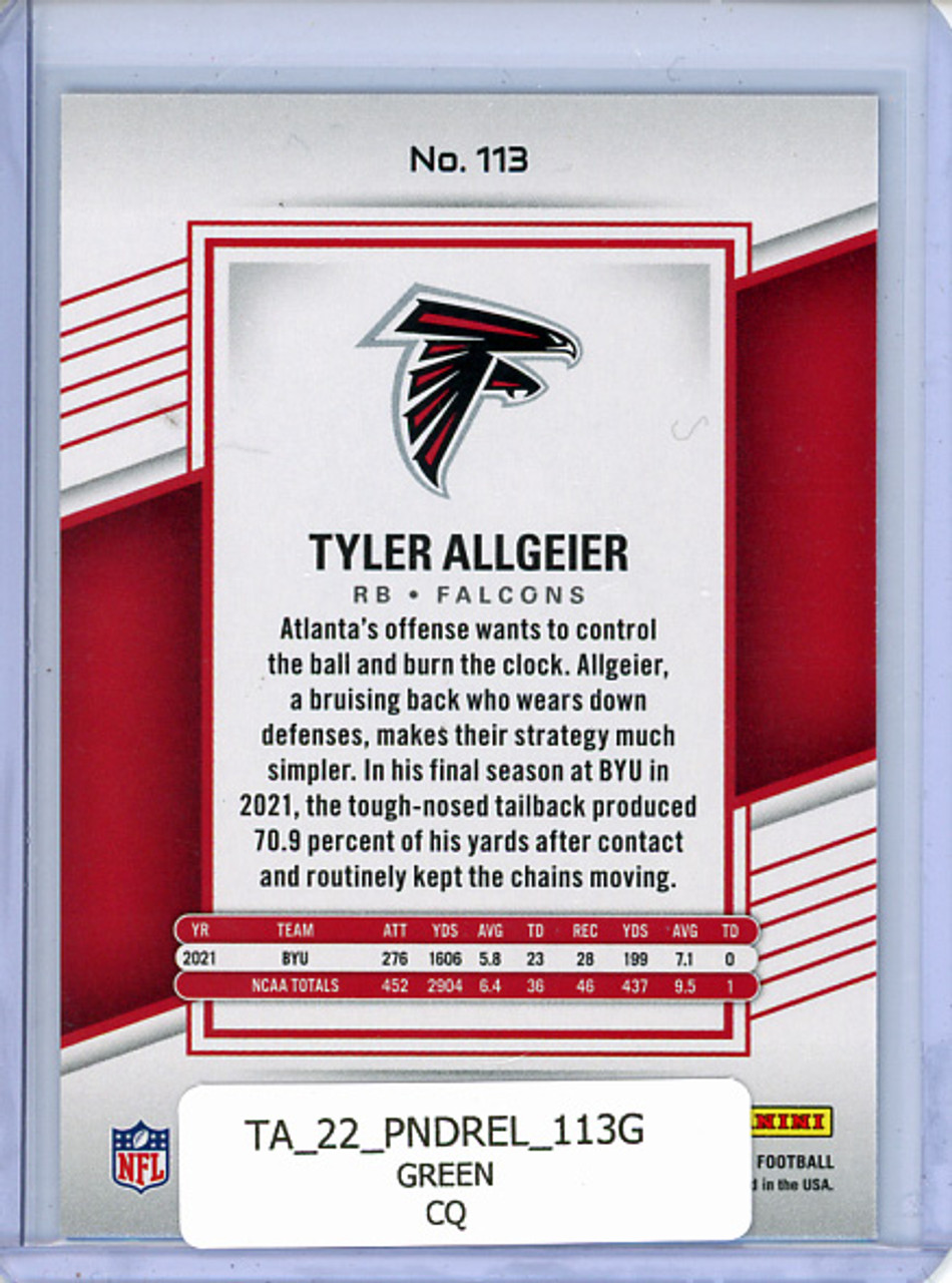 Tyler Allgeier 2022 Donruss Elite #113 Green (CQ)