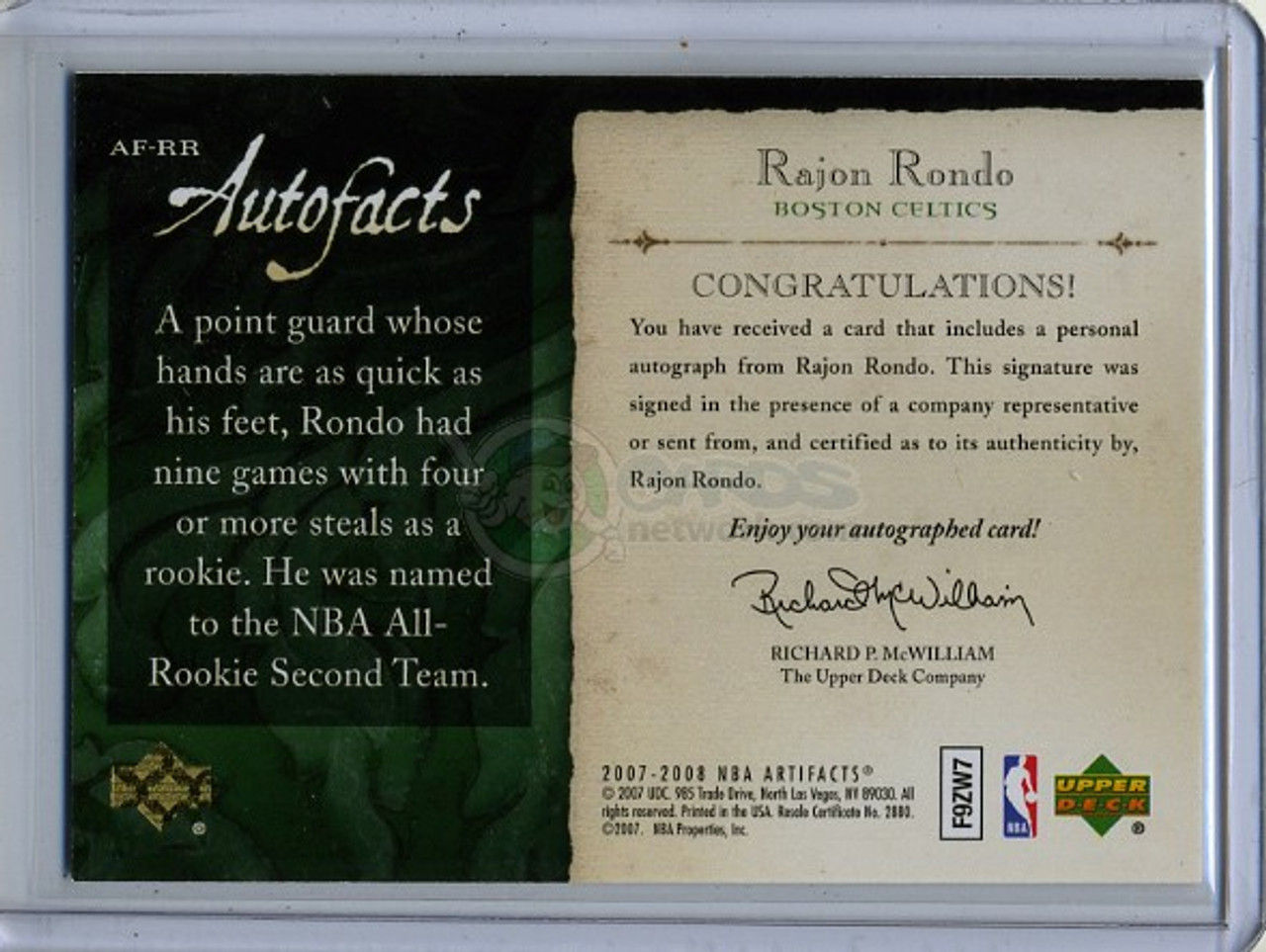 Rajon Rondo 2007-08 Artifacts, Autofacts #AF-RR