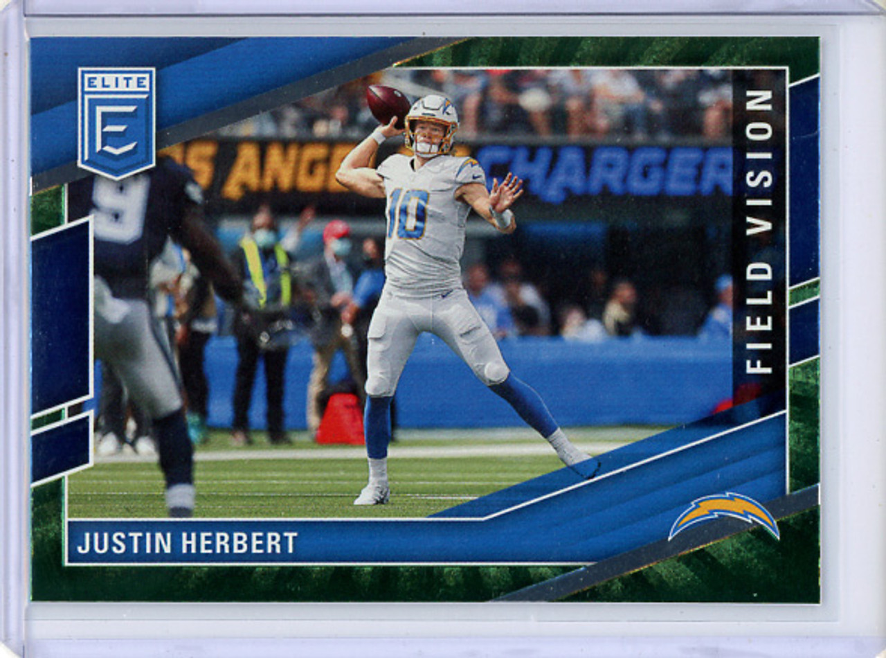 Justin Herbert 2022 Donruss Elite, Field Vision #FV2 Green (CQ)