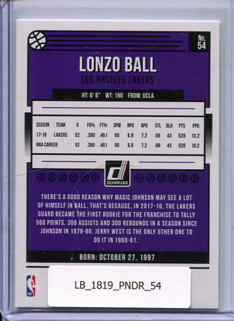 Lonzo Ball 2018-19 Donruss #54
