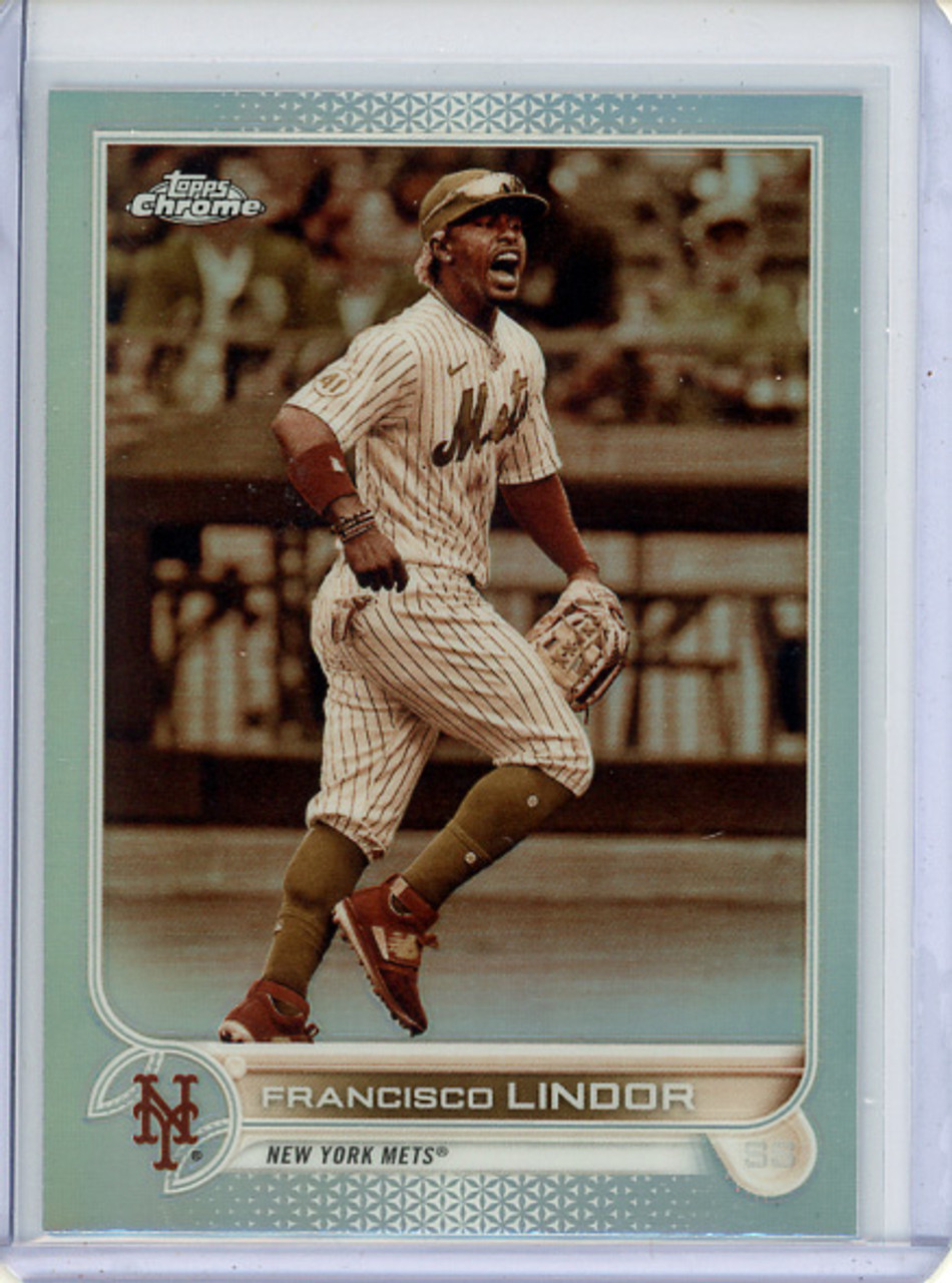 Francisco Lindor 2022 Topps Chrome #166 Sepia Refractors (CQ)