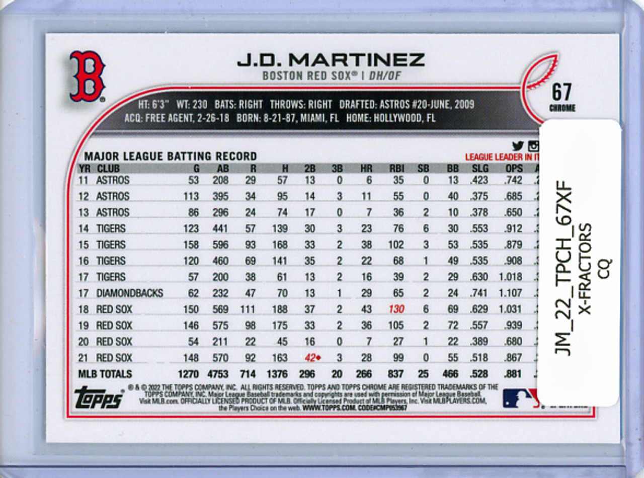 J.D. Martinez 2022 Topps Chrome #67 X-Fractors (CQ)