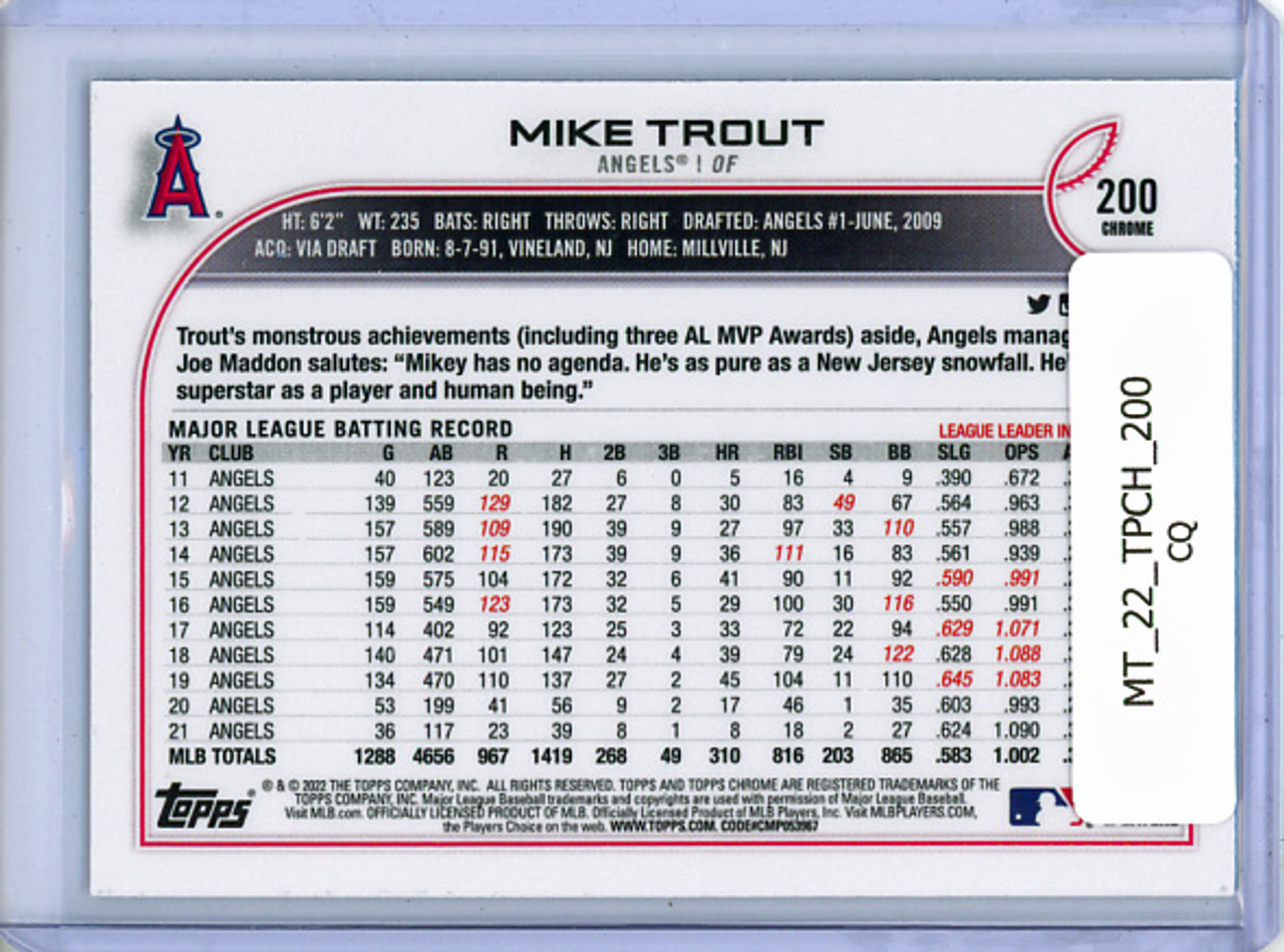 Mike Trout 2022 Topps Chrome #200 (CQ)