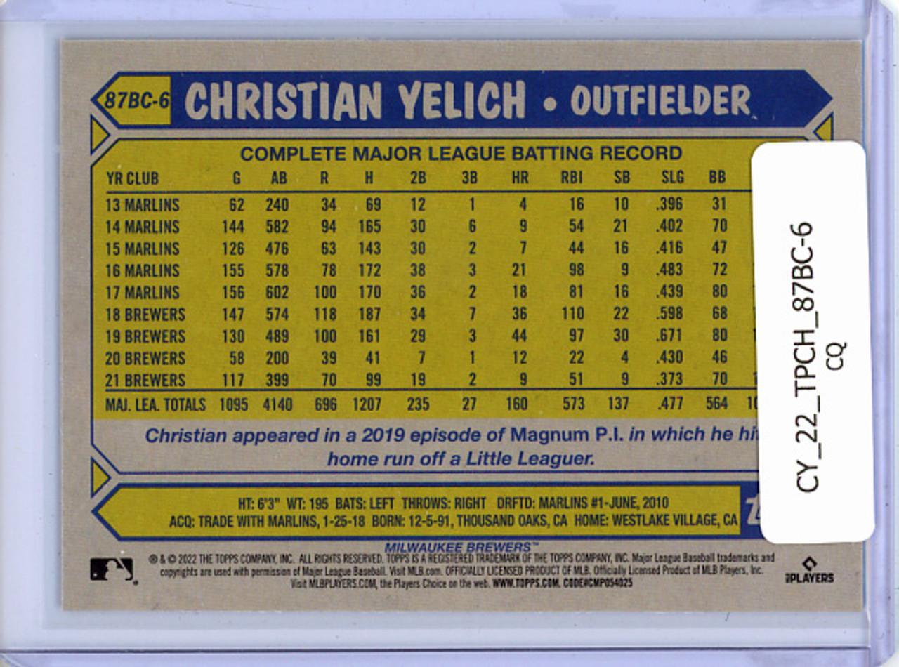 Christian Yelich 2022 Topps Chrome, 1987 Topps #87BC-6 (CQ)