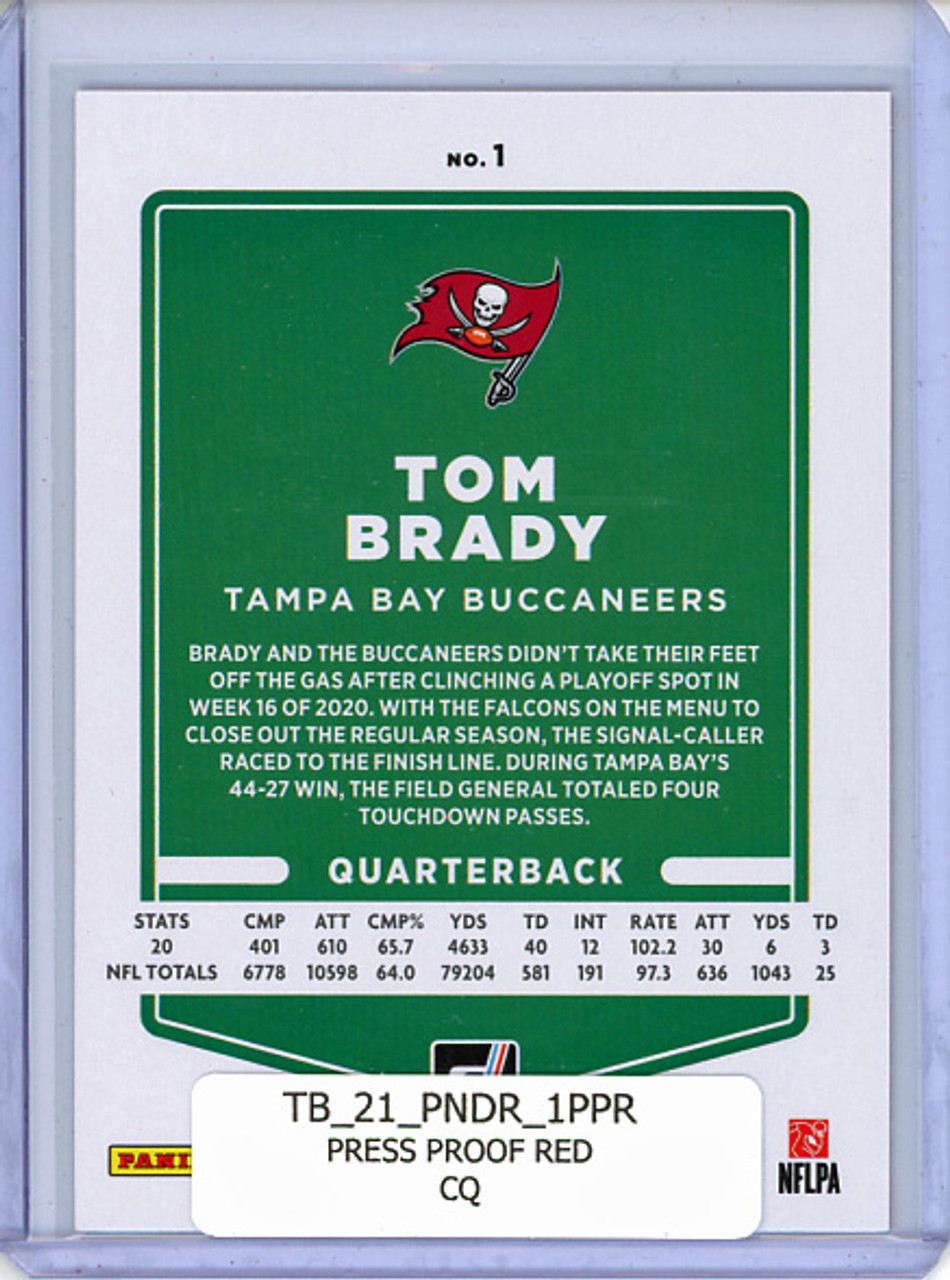 Tom Brady 2021 Donruss #1 Press Proof Red (CQ)