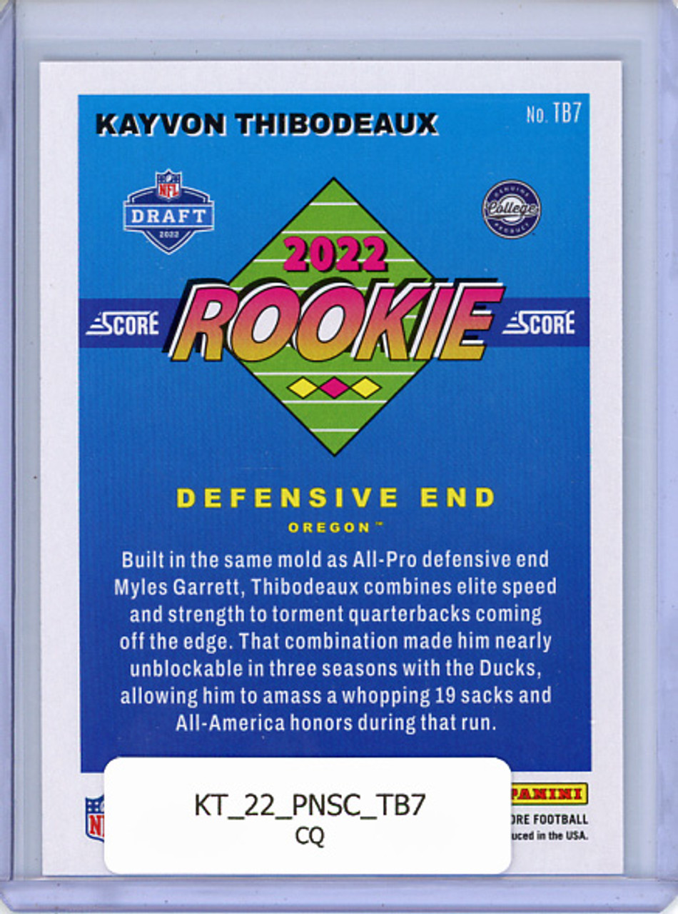 Kayvon Thibodeaux 2022 Score, 1992 Throwback Rookies #TB7 (CQ)