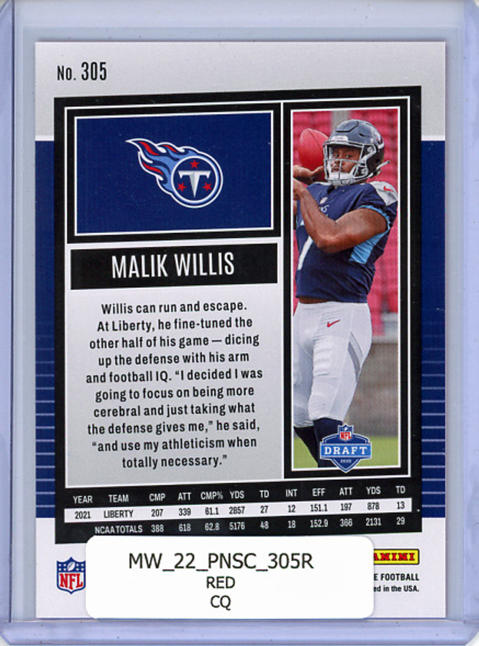 Malik Willis 2022 Score #305 Red (CQ)