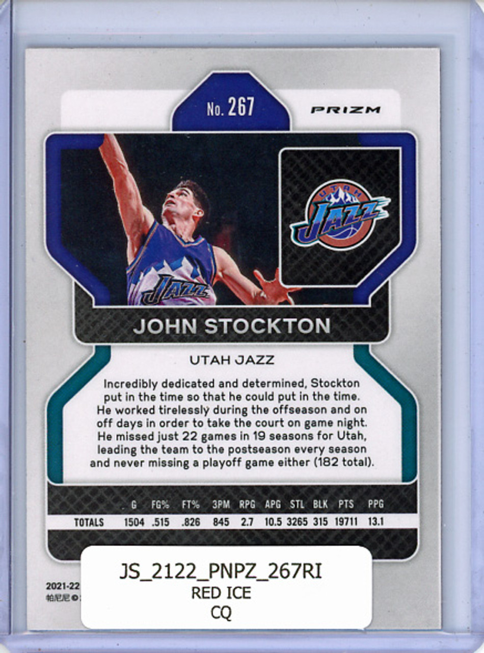 John Stockton 2021-22 Prizm #267 Red Ice (CQ)