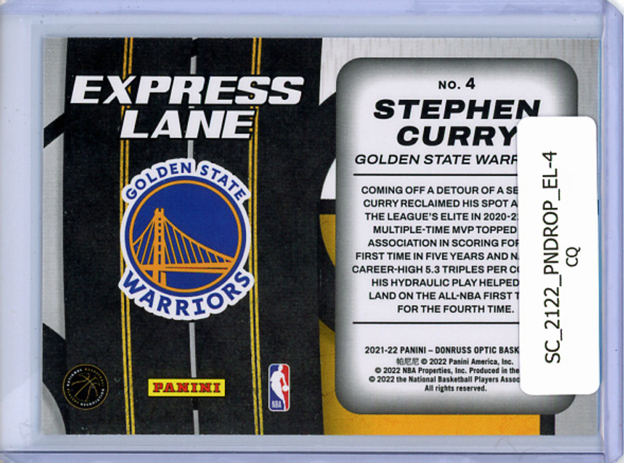 Stephen Curry 2021-22 Donruss Optic, Express Lane #4 (CQ)