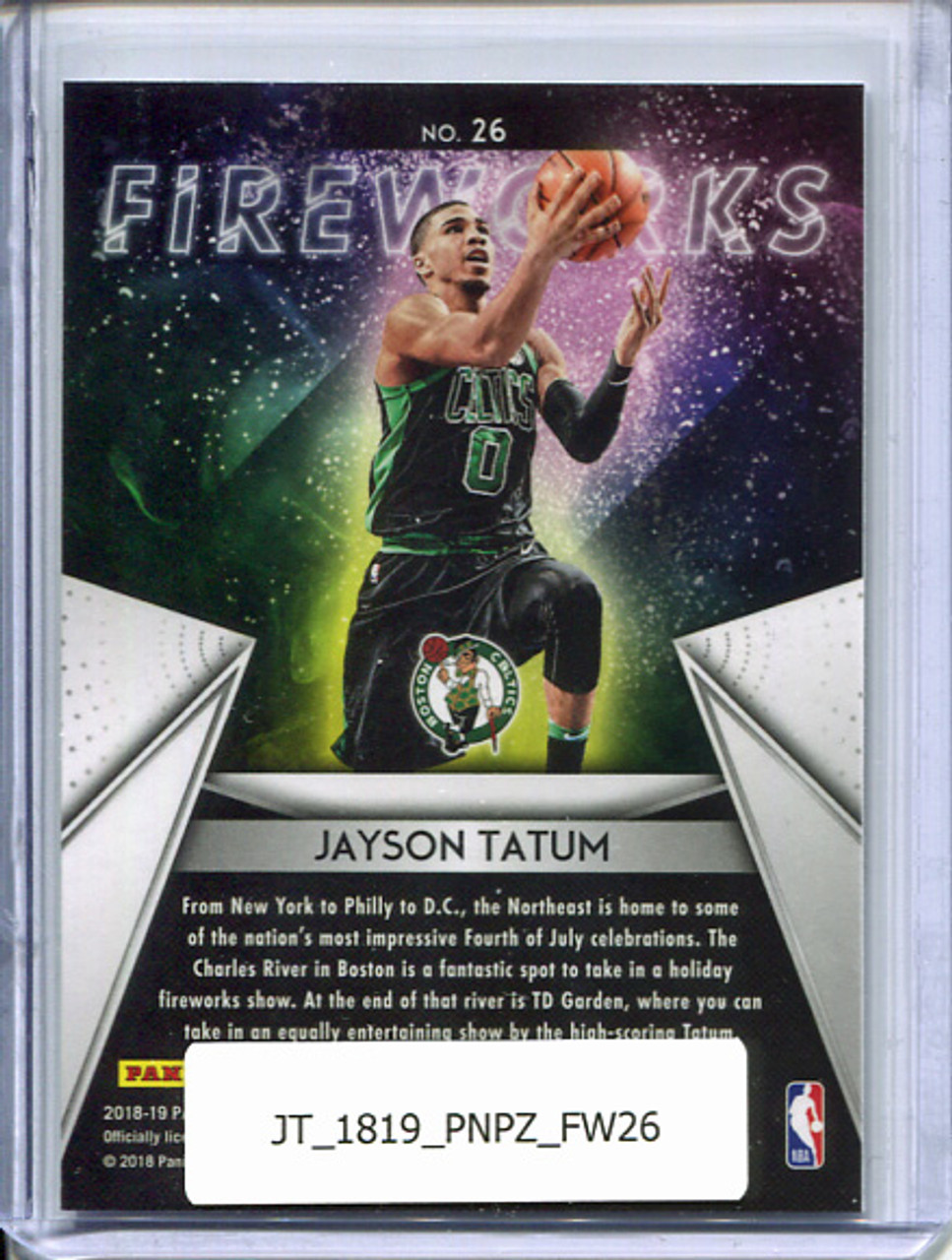 Jayson Tatum 2018-19 Prizm, Fireworks #26