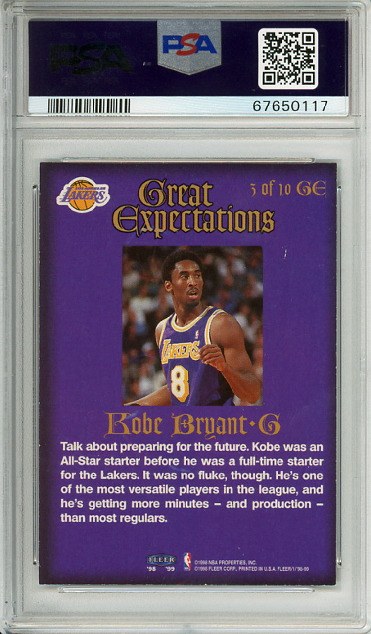 Kobe Bryant 1998-99 Tradition, Great Expectations #3 PSA 8 Near Mint-Mint (#67650117) (CQ)