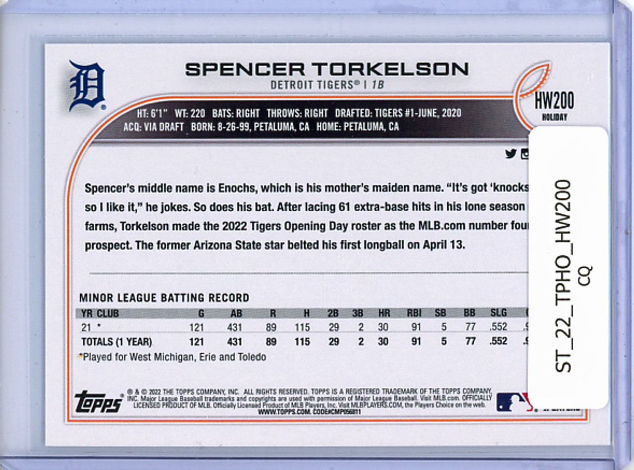 Spencer Torkelson 2022 Topps Holiday #HW200 (CQ)