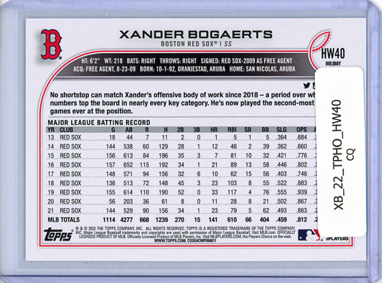 Xander Bogaerts 2022 Topps Holiday #HW40 (CQ)