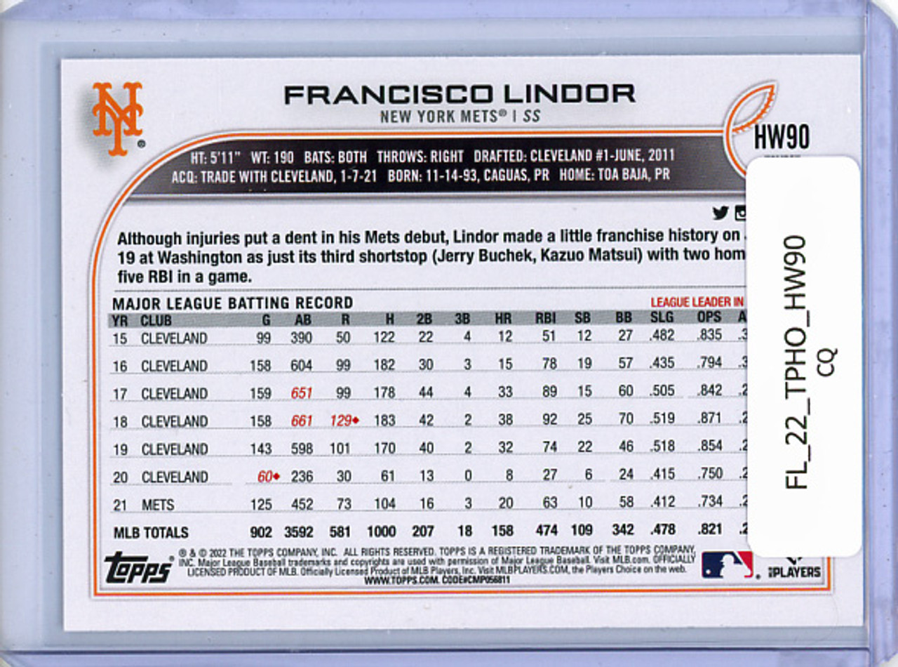 Francisco Lindor 2022 Topps Holiday #HW90 (CQ)