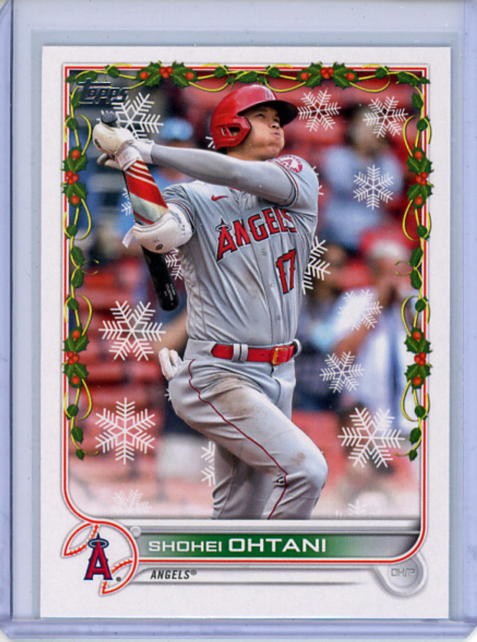 Shohei Ohtani 2022 Topps Holiday #HW100 Photo Variations - Candy Cane Sleeve (CQ)