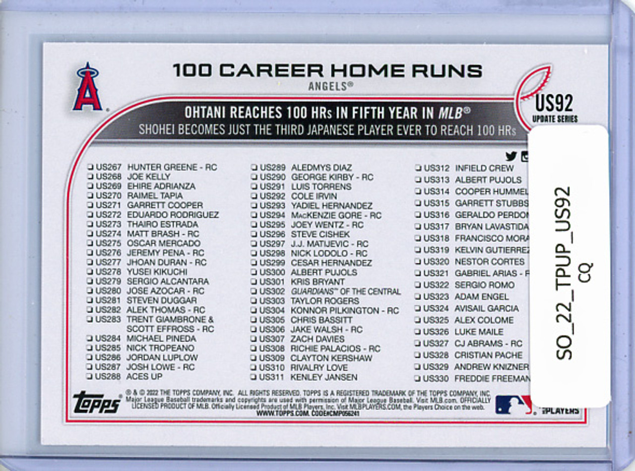 Shohei Ohtani 2022 Topps Update #US92 100 Career Home Runs (CQ)